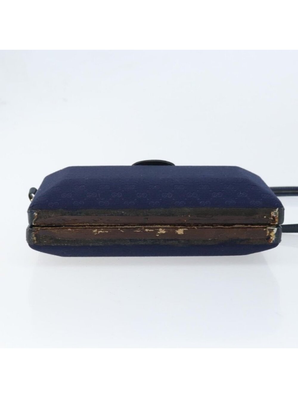 Authentic GUCCI Micro GG Supreme Shoulder Bag Navy Gold - Picture 16 of 16